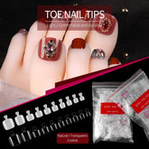 500pcs Clear Natural Fake Toe Tips UV LED Full Cover False Toenails Extension Foot Tips Flexible Resin Toenail Manicure Long Tip
